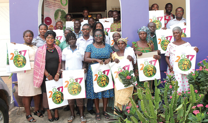 Mrs Yaa Prempeh Amekudzi (4th left) with some participants after the launch.